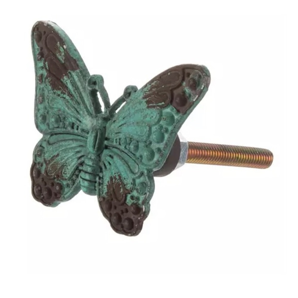 Distressed Green Butterfly Knob Pack of 4 Knobs